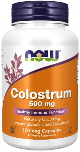 NOW Super Colostrum 500 mg, Супер Колострум 500 мг, 120 вег.капс