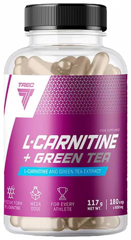 Trec Nutrition L-Carnitine + Green Tea, Жидкий L-Карнитин и Экстракт зеленого чая, 180 капсул