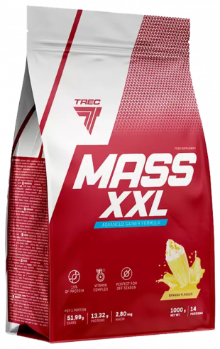 Trec Nutrition Mass XXL, Высокоэнергический углеводно-белковый комплекс на основе Сывороточного Протеина, 1000 грамм