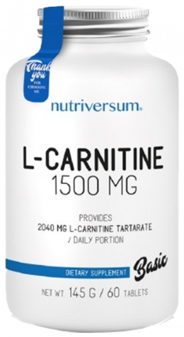 Nutriversum Basic L-Carnitine 1500 mg, 60 таблеток